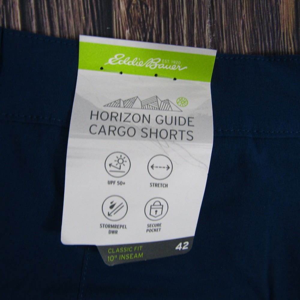 Eddie Bauer NEW NWT Mens 42 Blue Horizen Guide Cargo Shorts Walk Hiking - Picture 3 of 6